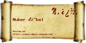 Nuber Ábel névjegykártya